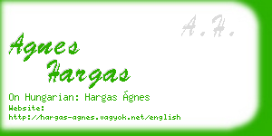 agnes hargas business card