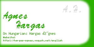 agnes hargas business card